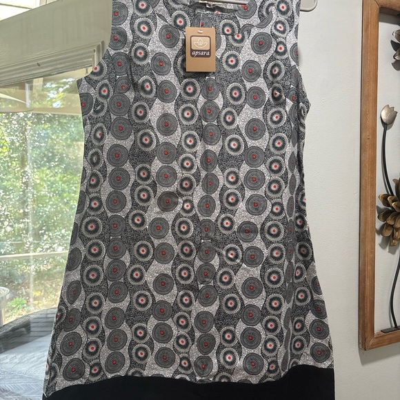 Apsara Black and Gray Geometric Tank Dress - Picture 1 of 2